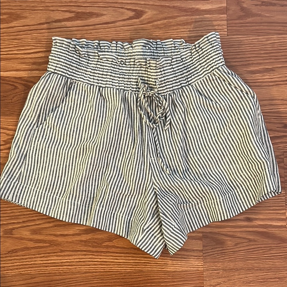 a new day High Waist Navy Striped Women's Shorts